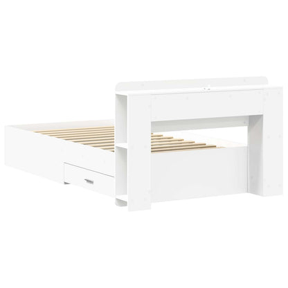 Bedframe met opslag met hoofdeinde Wit 80 x 200 cm Bewerkt hout