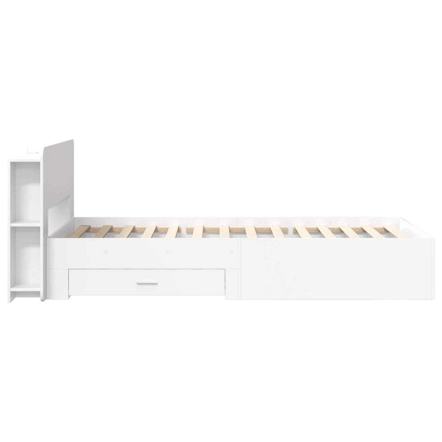 Bedframe met opslag met hoofdeinde Wit 80 x 200 cm Bewerkt hout