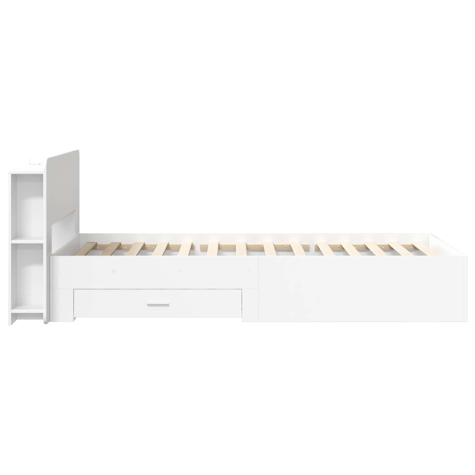 Bedframe met opslag met hoofdeinde Wit 80 x 200 cm Bewerkt hout