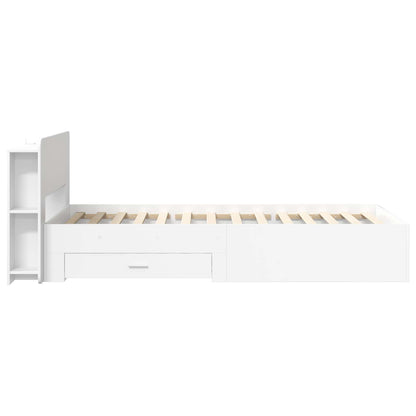 Bedframe met opslag met hoofdeinde Wit 80 x 200 cm Bewerkt hout