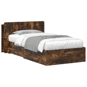 Bedframe met opslag 90x190 cm gerookt eiken