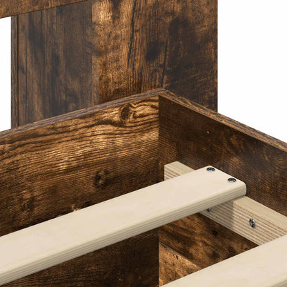 Bedframe met opslag Gerookt eiken 100 x 200 cm Bewerkt hout