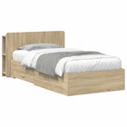 Bed Frame with Storage Sonoma Oak 100 x 200 cm Engineered Wood