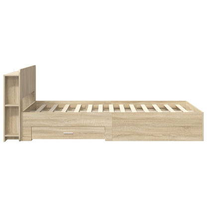 Bedframe met opslag Sonoma Eiken 120 x 200 cm Bewerkt hout
