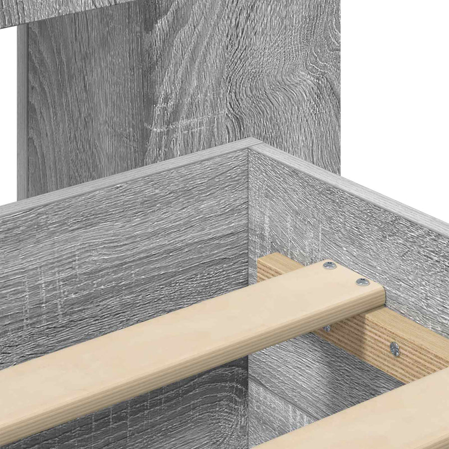 Bedframe met opslag Grijs Sonoma 140 x 200 cm Bewerkt hout
