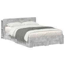 Bedframe met opslag Betongrijs 160 x 200 cm Bewerkt hout