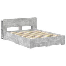Bedframe met opslag Betongrijs 160 x 200 cm Bewerkt hout