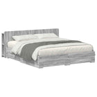 Bed Frame with Storage Grey Sonoma 200 x 200 cm Engineered Wood