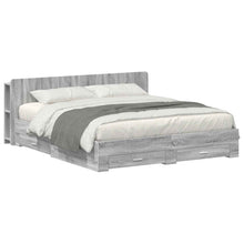 Bedframe met opslag Grijs Sonoma 200 x 200 cm Bewerkt hout