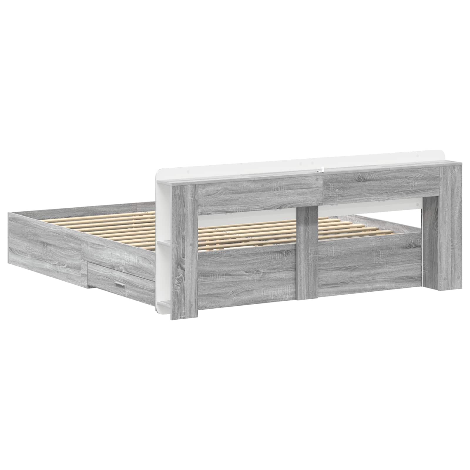 Bedframe met opslag Grijs Sonoma 200 x 200 cm Bewerkt hout