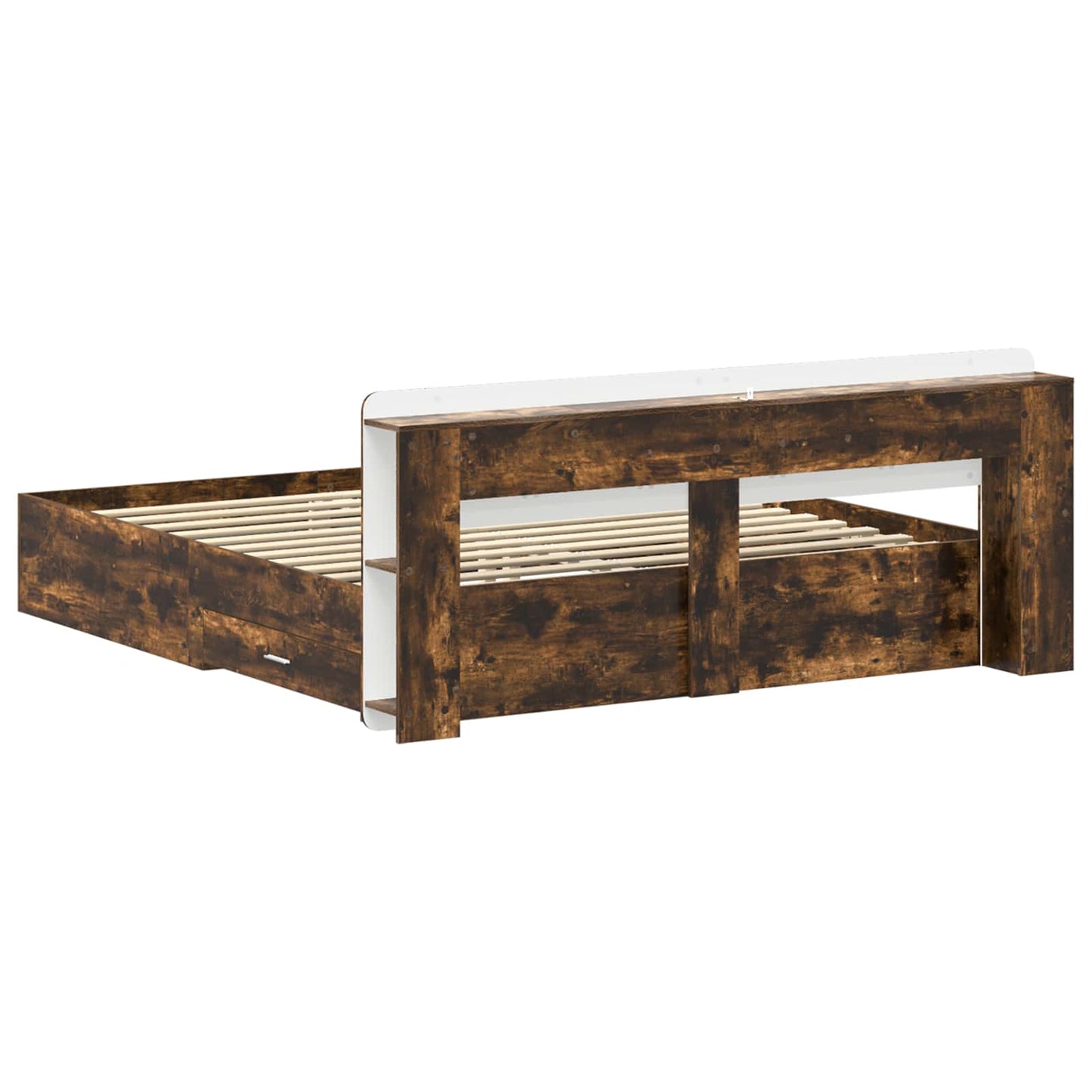 Bedframe met opslag Gerookt eiken 180 x 200 cm Bewerkt hout