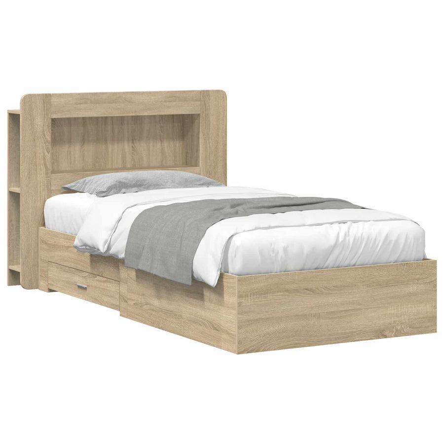 Bedframe met opslag Sonoma Eiken 80 x 200 cm Bewerkt hout