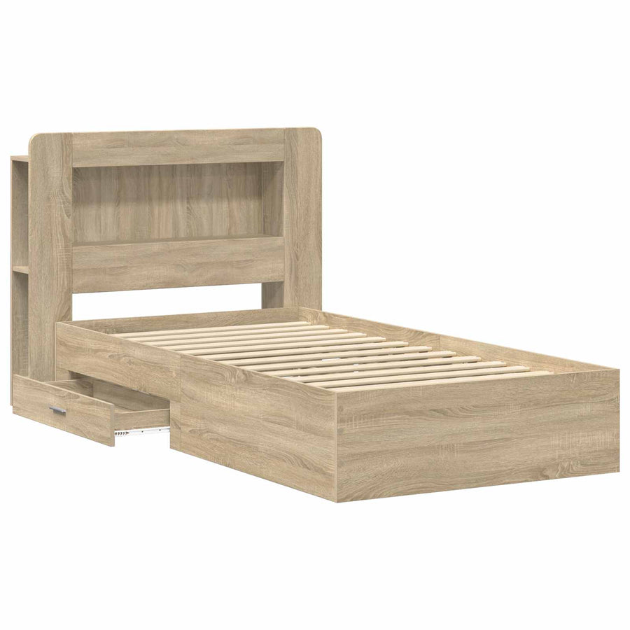 Bedframe met opslag Sonoma Eiken 80 x 200 cm Bewerkt hout