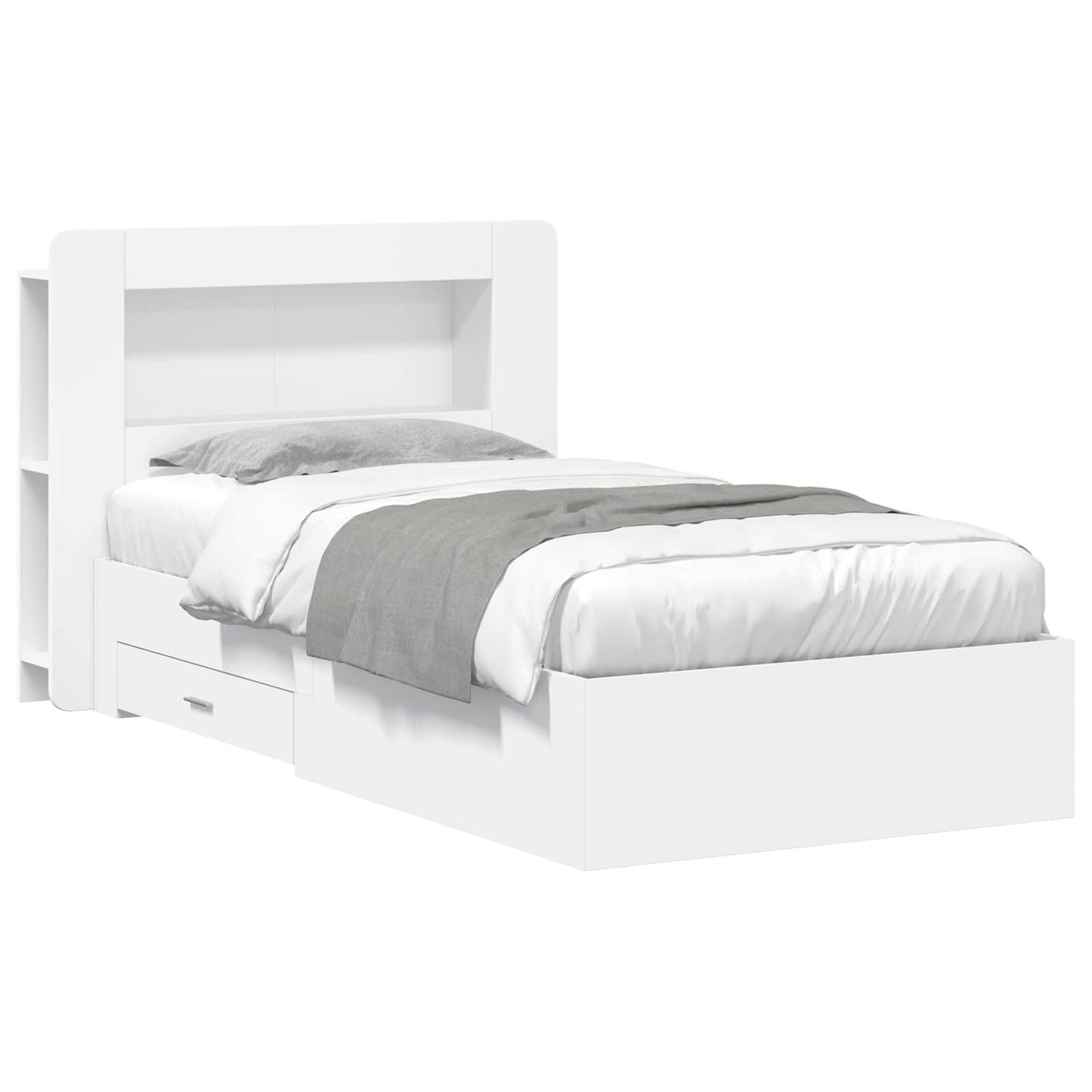 Bedframe met opslag met hoofdeinde Wit 80 x 200 cm Bewerkt hout