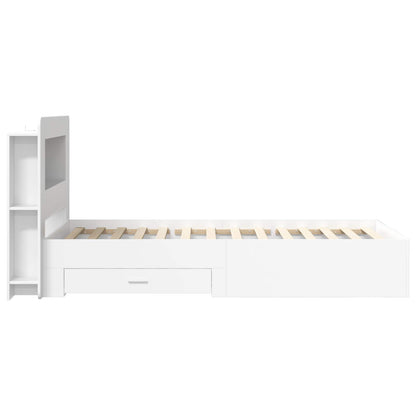 Bedframe met opslag met hoofdeinde Wit 80 x 200 cm Bewerkt hout