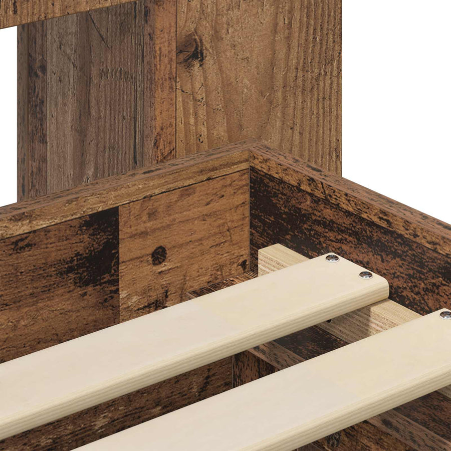 Bedframe met opslag met lade Oud hout 100 x 200 cm Bewerkt hout