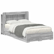 Bedframe 120x190 cm grijs Sonoma bewerkt hout met opbergruimte