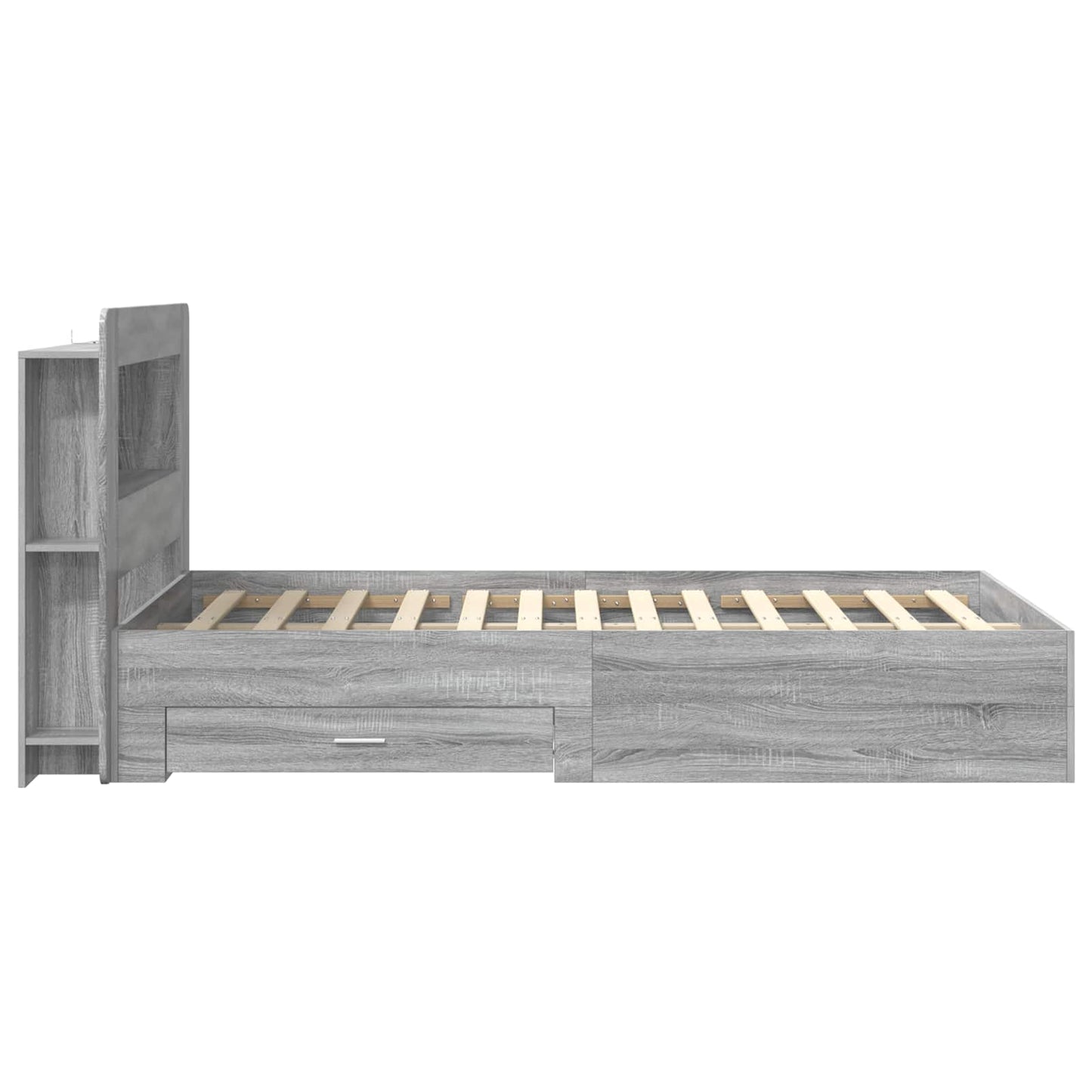 Bedframe met opslag Grijs Sonoma 120 x 190 cm Bewerkt hout