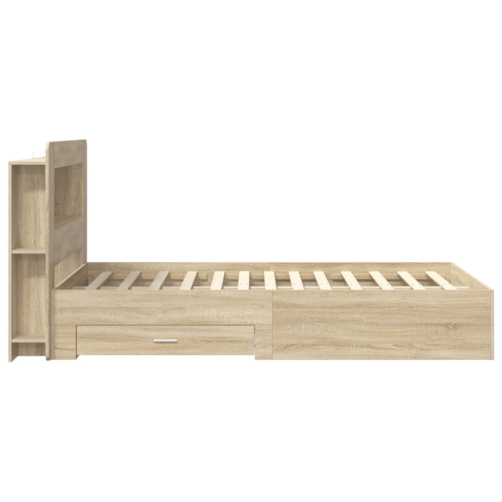 Bedframe met opslag Sonoma Eiken 120 x 200 cm Bewerkt hout