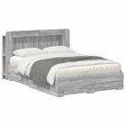 Bedframe met opbergruimte 140x200 cm grijs bewerkt hout