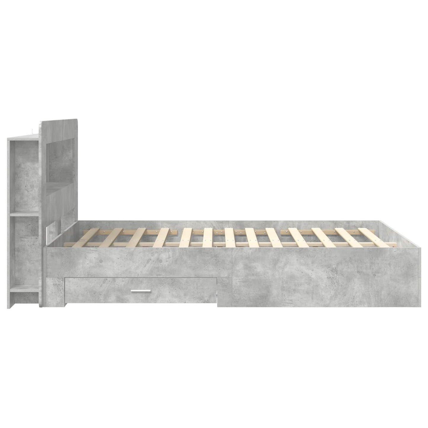 Bedframe met opslag Betongrijs 150 x 200 cm Bewerkt hout