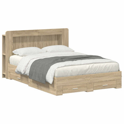 Bedframe met opslag Sonoma Eiken 150 x 200 cm Bewerkt hout