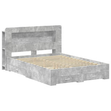 Bedframe met opslag Betongrijs 160 x 200 cm Bewerkt hout