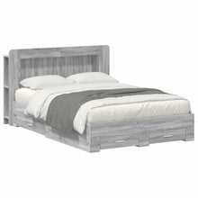 Bedframe met opslag Grijs Sonoma 160 x 200 cm Bewerkt hout