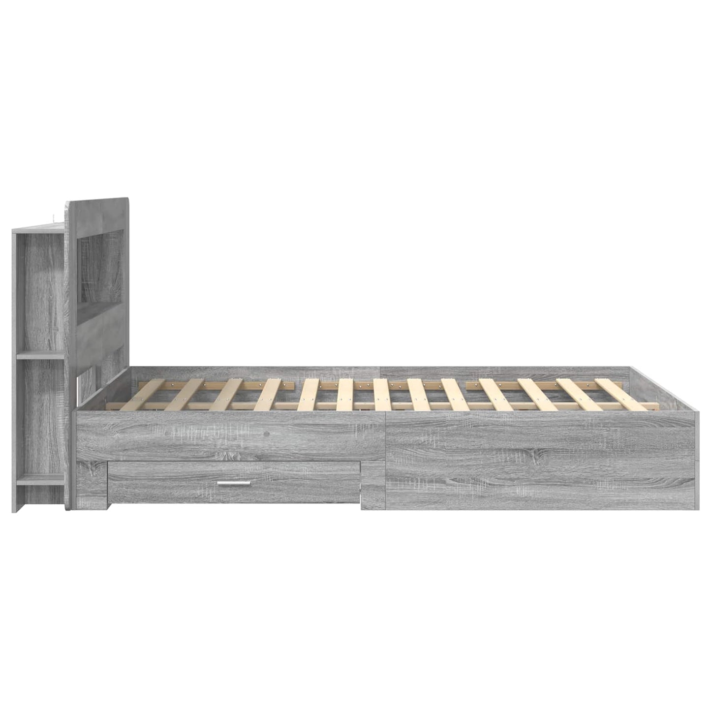 Bedframe met opslag Grijs Sonoma 160 x 200 cm Bewerkt hout