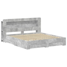 Bedframe met opslag Betongrijs 200 x 200 cm Bewerkt hout