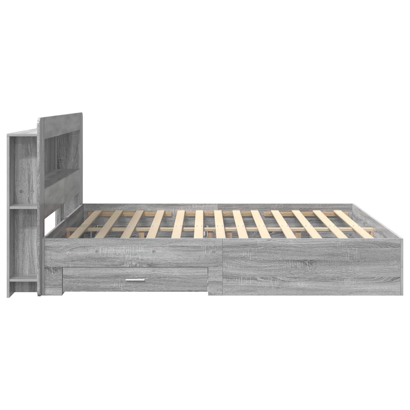 Bedframe met opslag Grijs Sonoma 200 x 200 cm Bewerkt hout