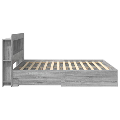 Bedframe met opslag Grijs Sonoma 200 x 200 cm Bewerkt hout