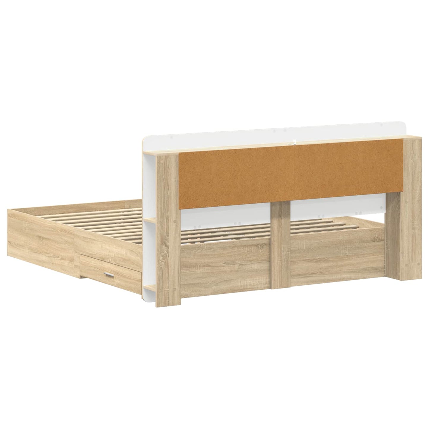Bedframe met opbergruimte en hoofdbord Sonoma Eiken