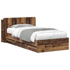 Bedframe 80x200 cm oud hout met lade