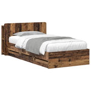 Bedframe 80x200 cm oud hout met lade
