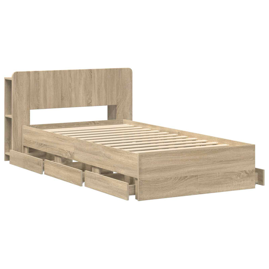 Bedframe met opslag Sonoma Eiken 80 x 200 cm Bewerkt hout