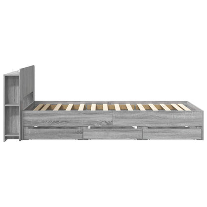 Bedframe met opslag Grijs Sonoma 100 x 200 cm Bewerkt hout