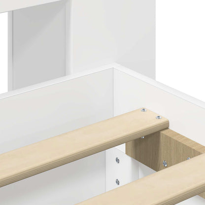 Bedframe met opslag Wit 150 x 200 cm Bewerkt hout