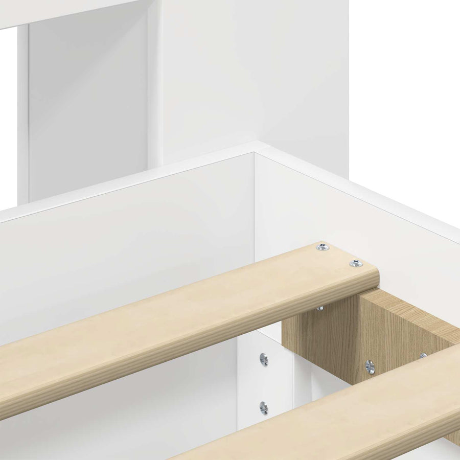Bedframe met opslag Wit 150 x 200 cm Bewerkt hout