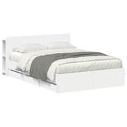 Bedframe met opbergruimte 150x200 cm wit bewerkt hout