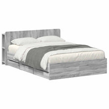 Bedframe met opslag Grijs Sonoma 160 x 200 cm Bewerkt hout