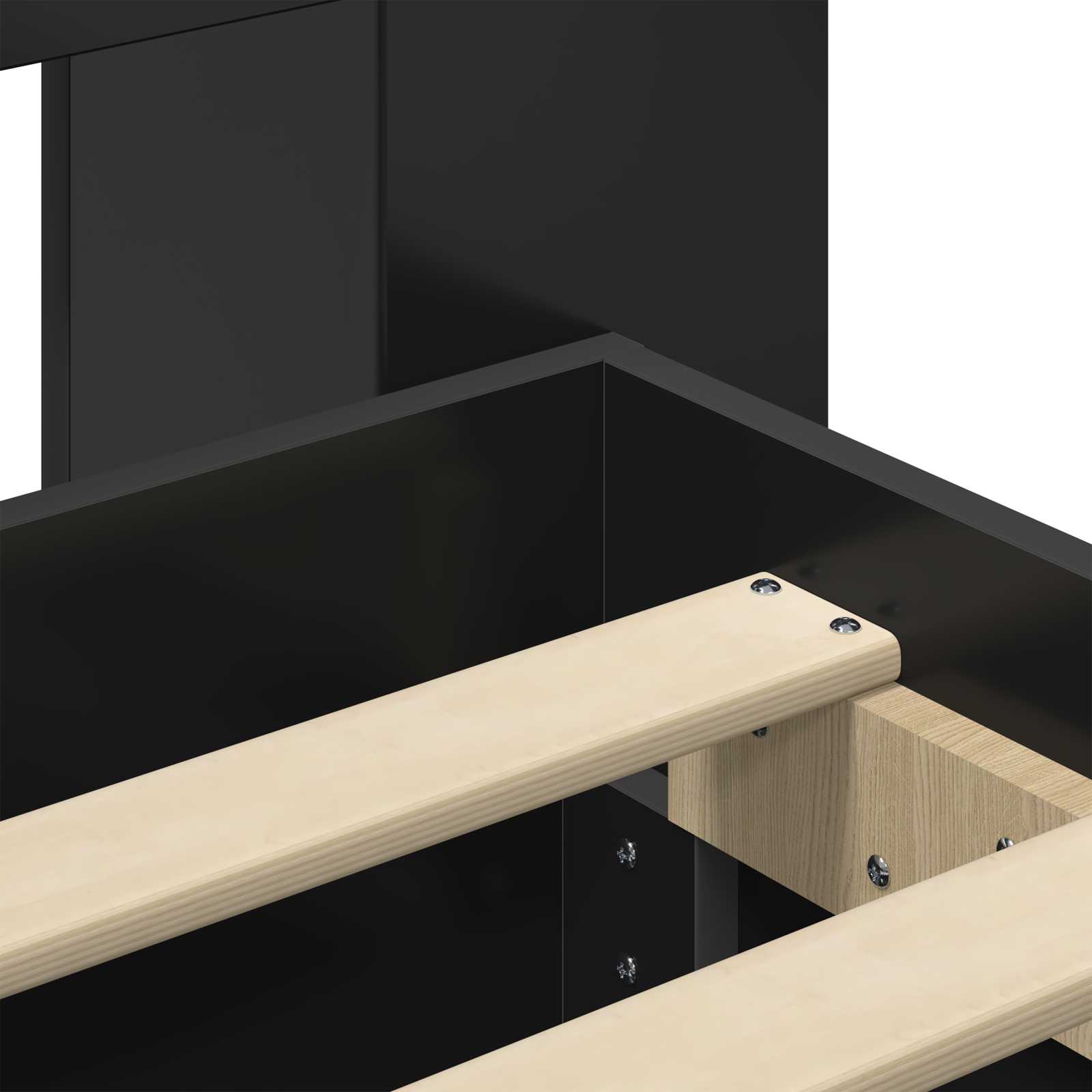 Bedframe met opslag Zwart 180 x 200 cm Bewerkt hout