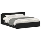 Bed Frame with Storage Black 200 x 200 cm Engineered Wood