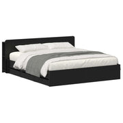 Bedframe 200x200 cm zwart met opbergruimte