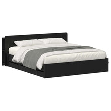 Bedframe met opslag Zwart 200 x 200 cm Bewerkt hout