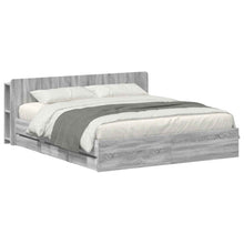 Bedframe met opslag Grijs Sonoma 200 x 200 cm Bewerkt hout