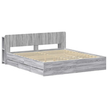 Bedframe met opslag Grijs Sonoma 200 x 200 cm Bewerkt hout