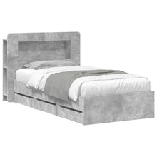 Bedframe met opslag Betongrijs 80 x 200 cm Bewerkt hout