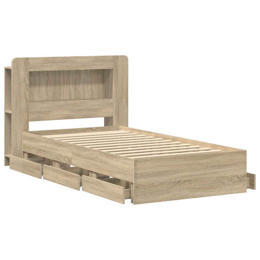 Bedframe met opslag Sonoma Eiken 80 x 200 cm Bewerkt hout