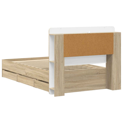 Bedframe met opslag Sonoma Eiken 80 x 200 cm Bewerkt hout